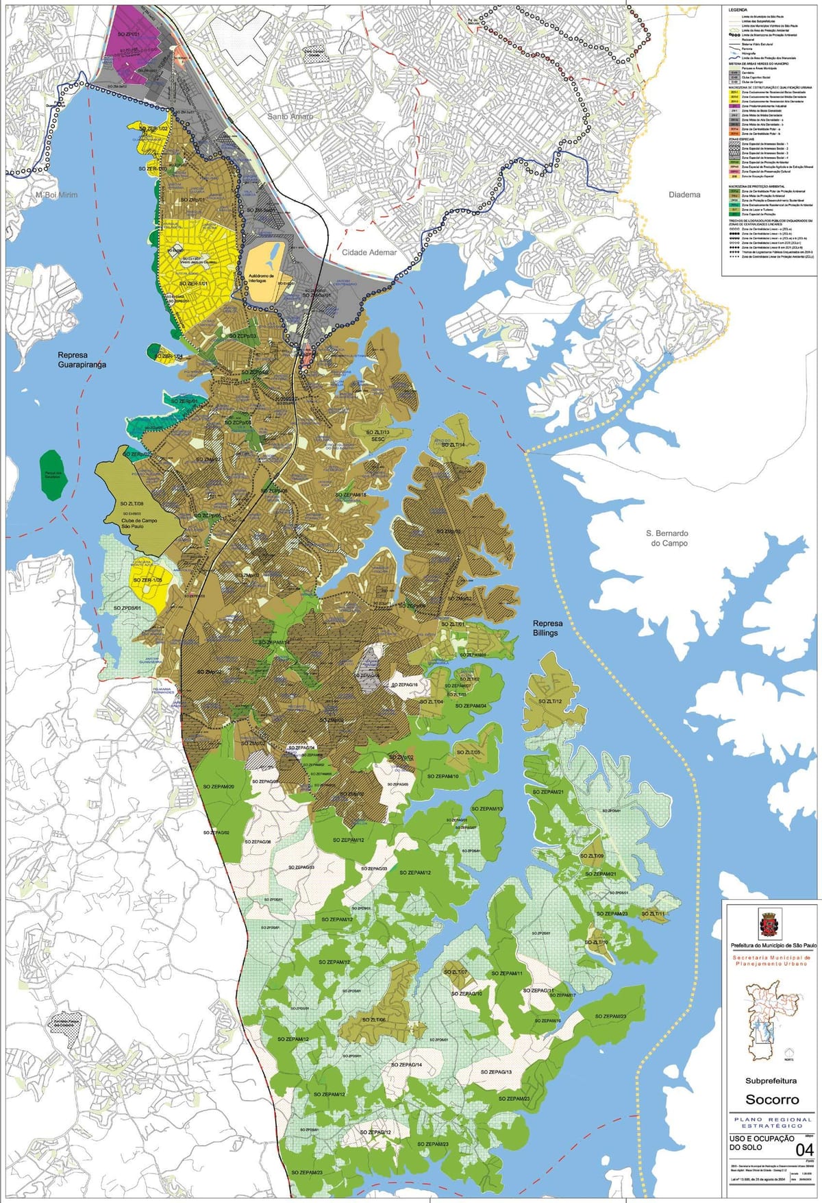 Mapa ng Capela gawin Socorro São Paulo - Okupasyon ng lupa
