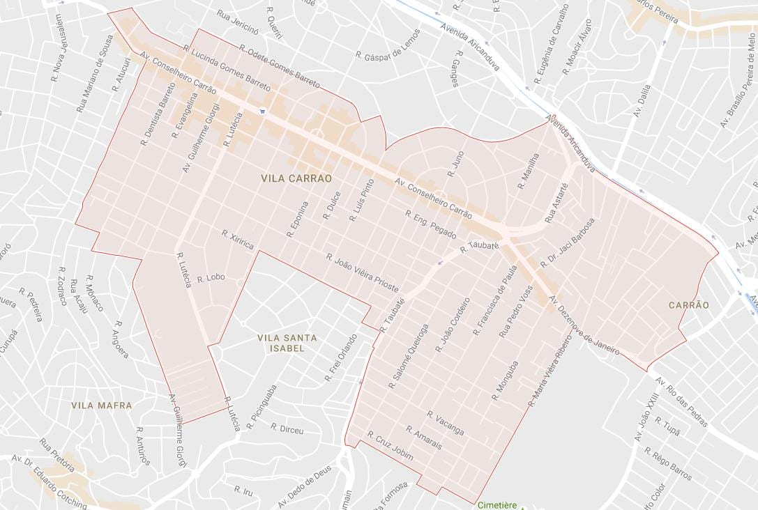 Mapa ng Carrão São Paulo
