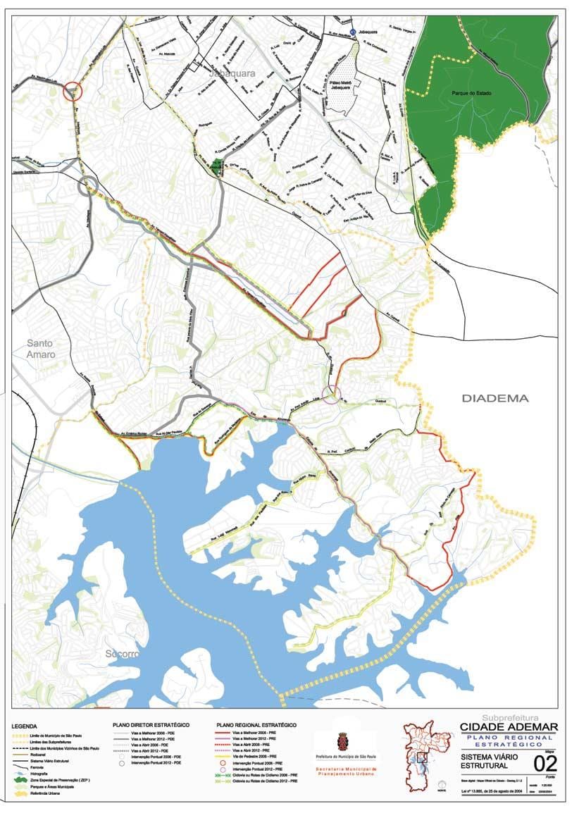 Mapa ng Cidade Ademar São Paulo - Kalsada