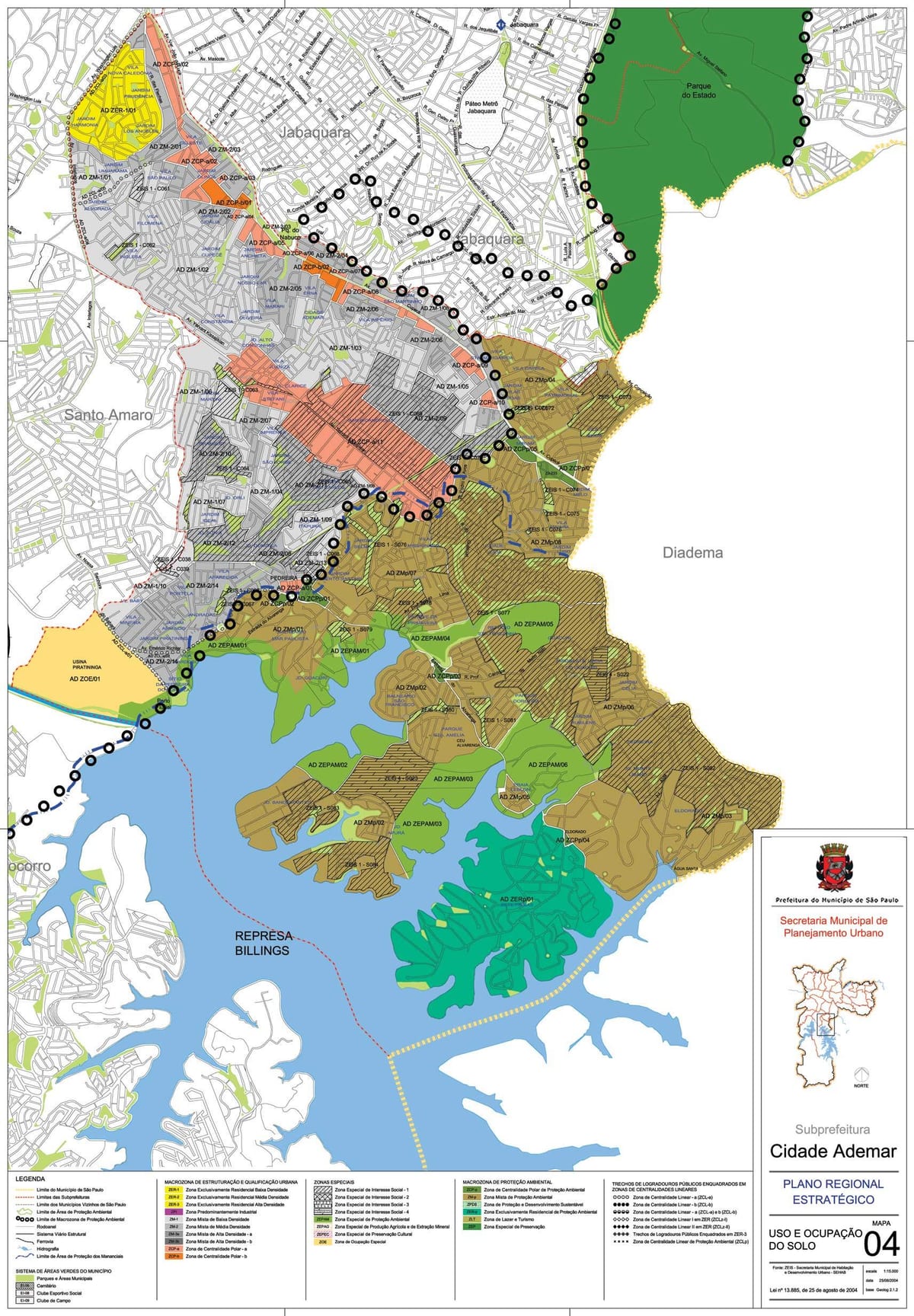 Mapa ng Cidade Ademar São Paulo - Okupasyon ng lupa