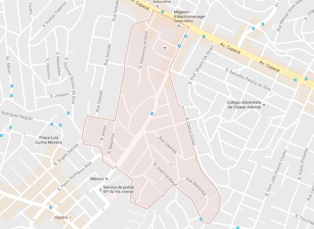 Mapa ng Cidade Ademar São Paulo