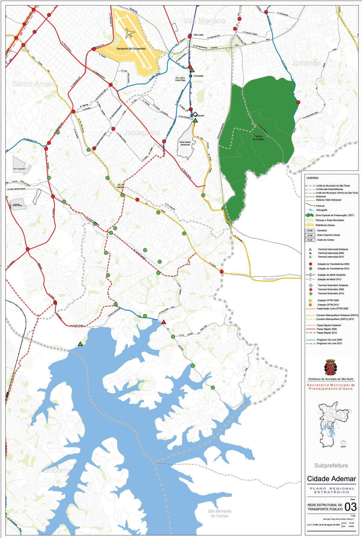 Mapa ng Cidade Ademar São Paulo - Pampublikong transports