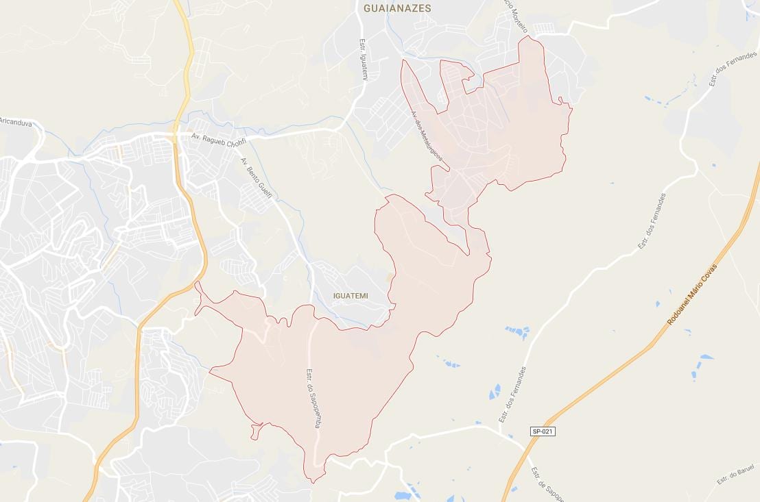 Mapa ng Cidade Tiradentes São Paulo