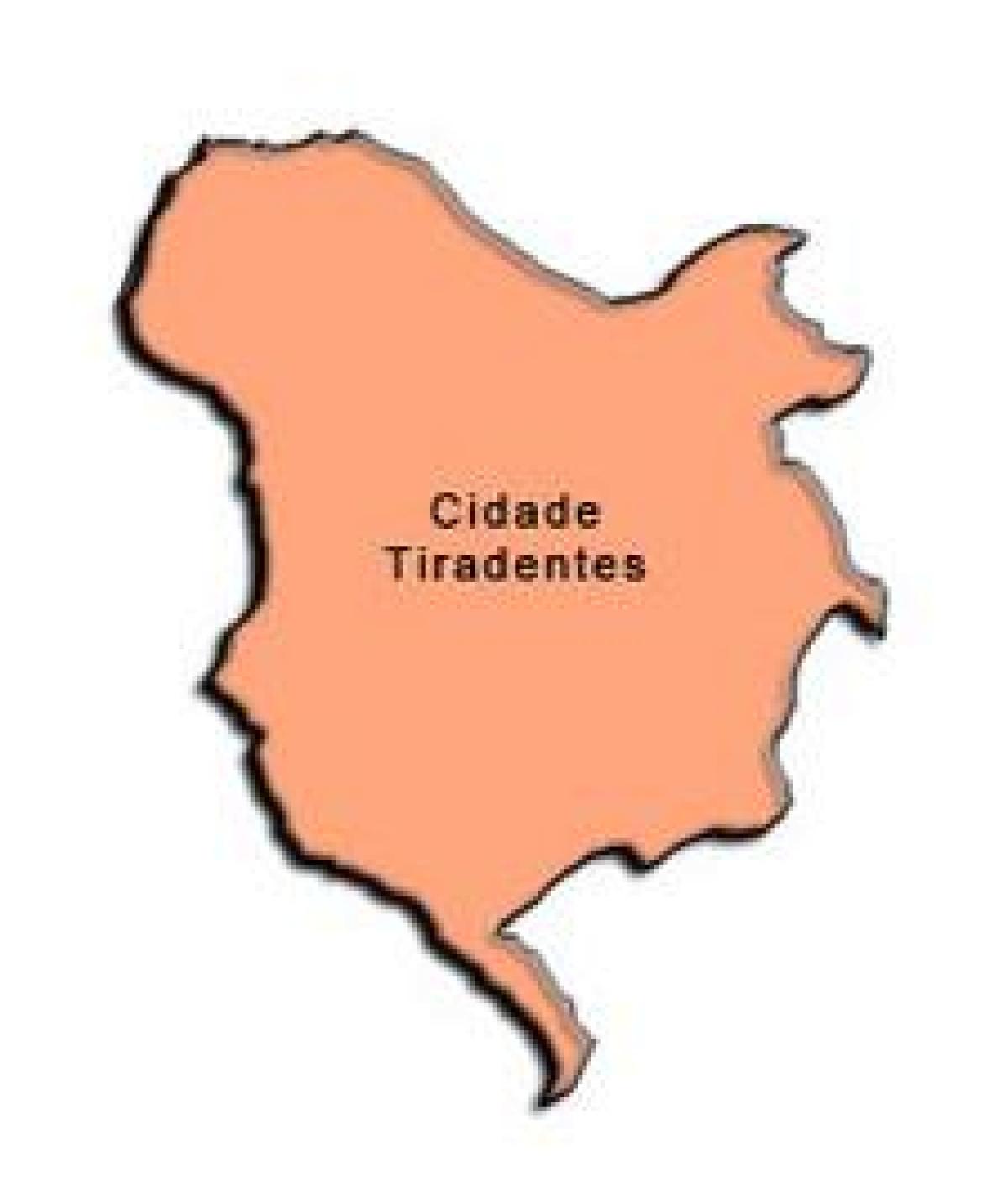 Mapa ng Cidade Tiradentes sub-prefecture