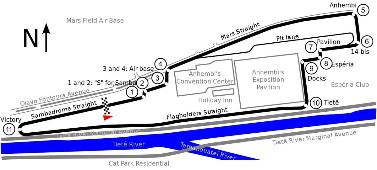 Mapa ng Circuit ng Anhembi São Paulo