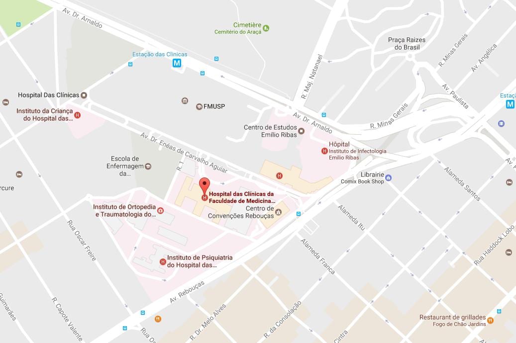 Mapa ng Clínicas ospital