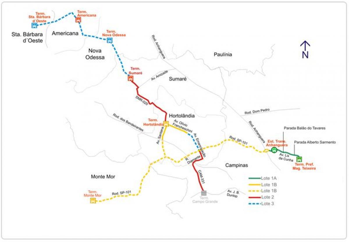 Mapa ng corredor metropolitano Biléo Soares