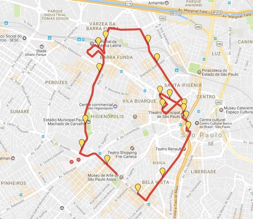 Mapa ng Corrida International São Silvestre