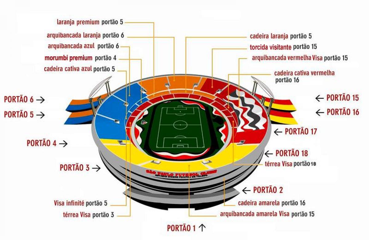 Mapa ng Cícero-Pompeu-de-Toledo stadium