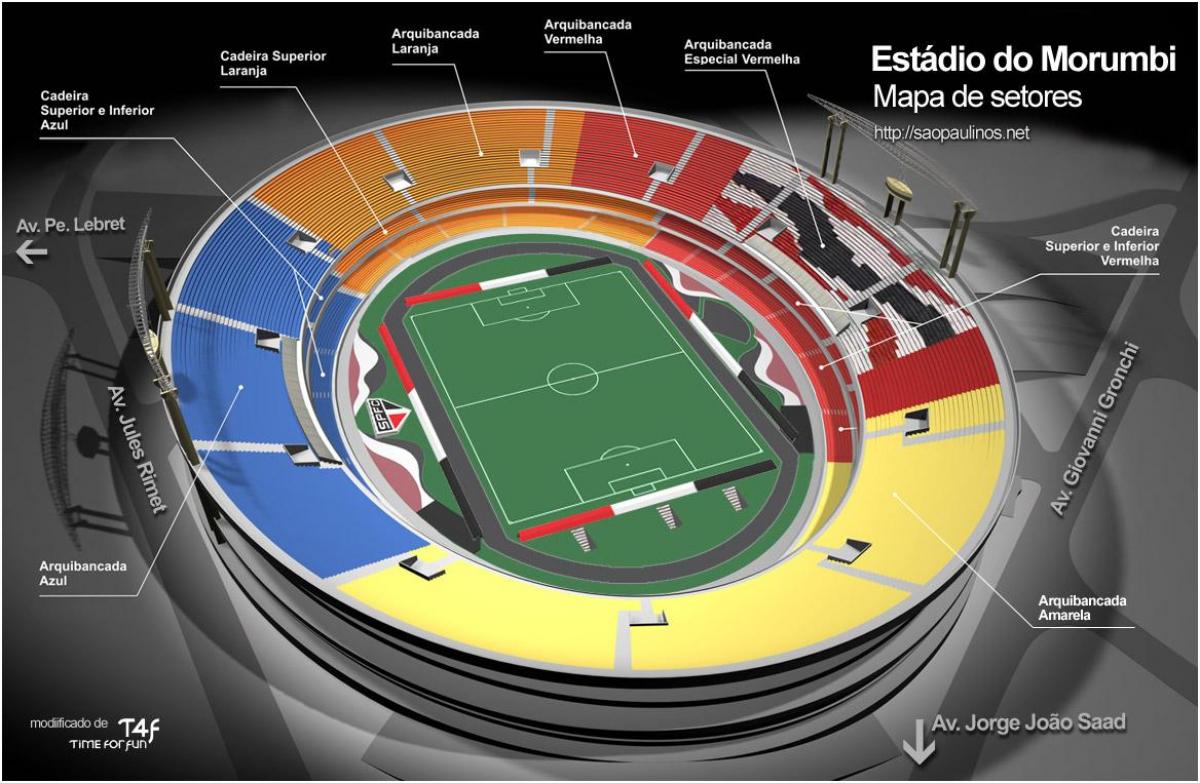 Mapa ng Cícero-Pompeu-de-Toledo São Paulo stadium