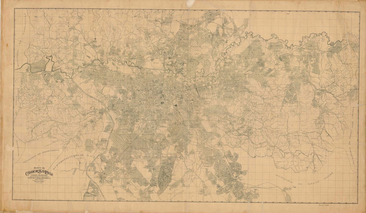 Mapa ng dating São Paulo - 1943
