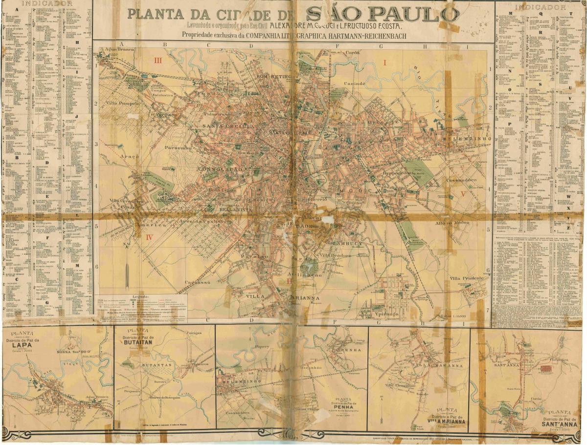 Mapa ng dating São Paulo - 1913