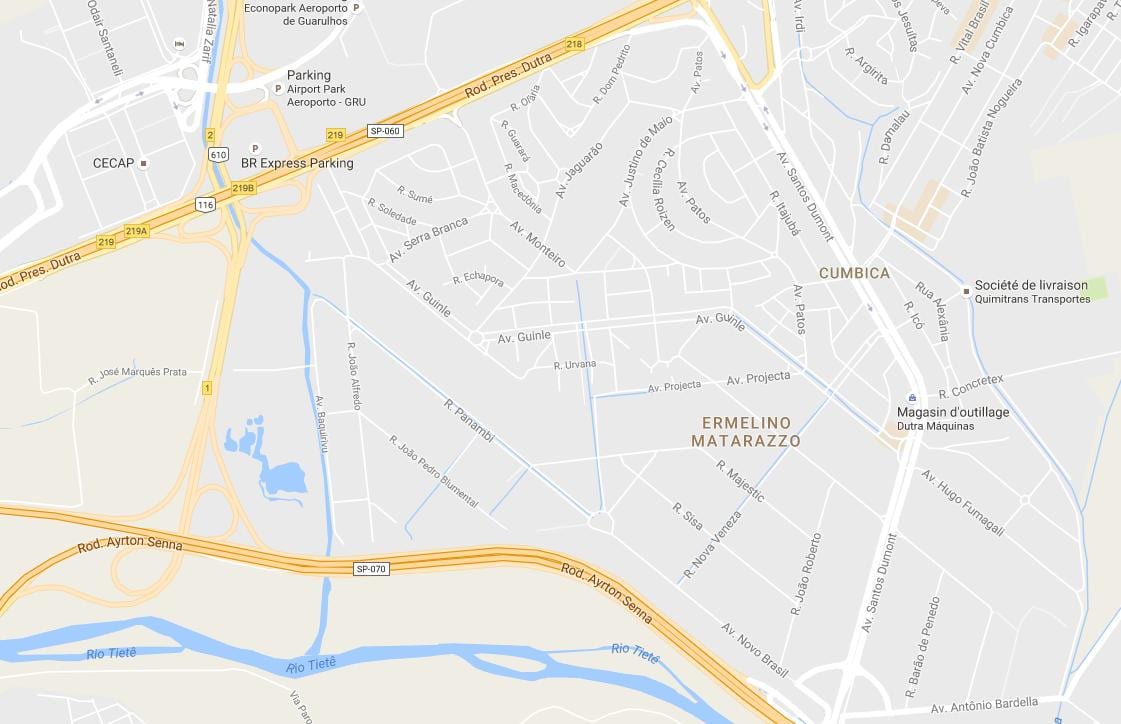 Mapa ng Ermelino Matarazzo São Paulo