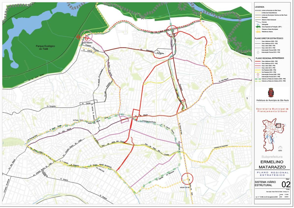 Mapa ng Ermelino Matarazzo São Paulo - Kalsada