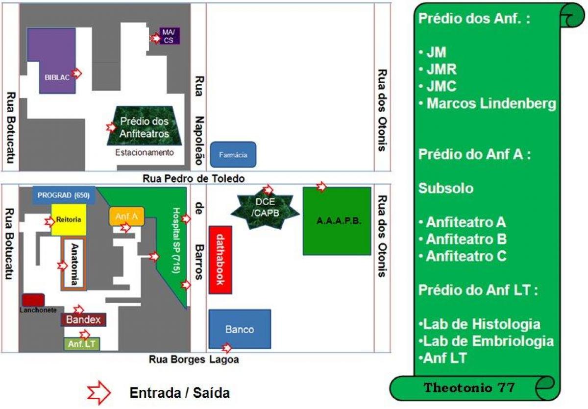 Mapa ng federal university of Sao Paulo - UNIFESP