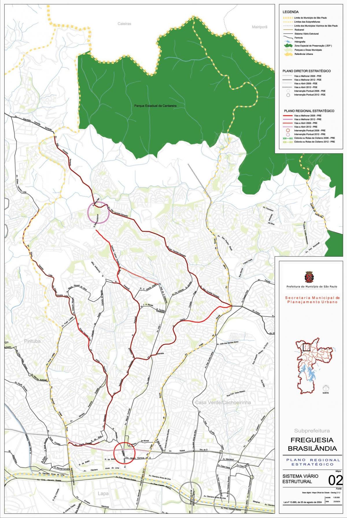 Mapa ng Freguesia gawin Ó São Paulo - Kalsada