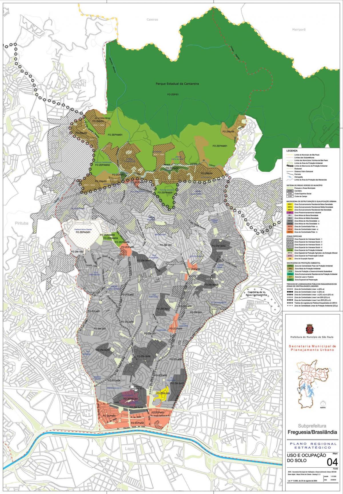 Mapa ng Freguesia gawin Ó São Paulo - Okupasyon ng lupa