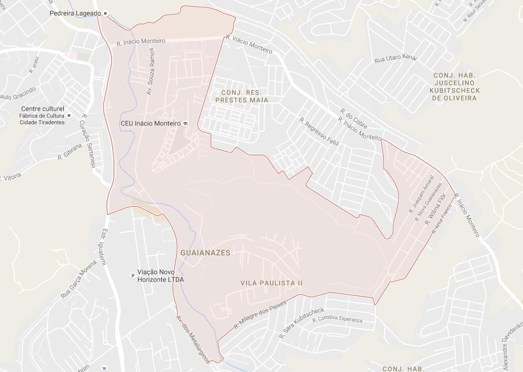 Mapa ng Guaianases São Paulo