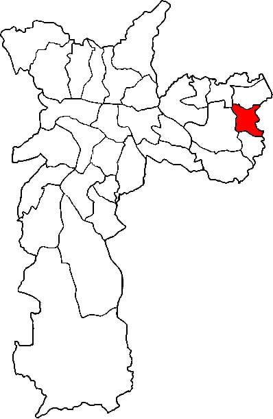 Mapa ng Guaianases sub-prefecture São Paulo