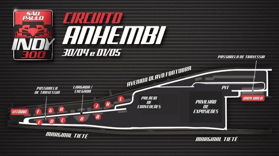 Mapa ng Indy 300 São Paulo