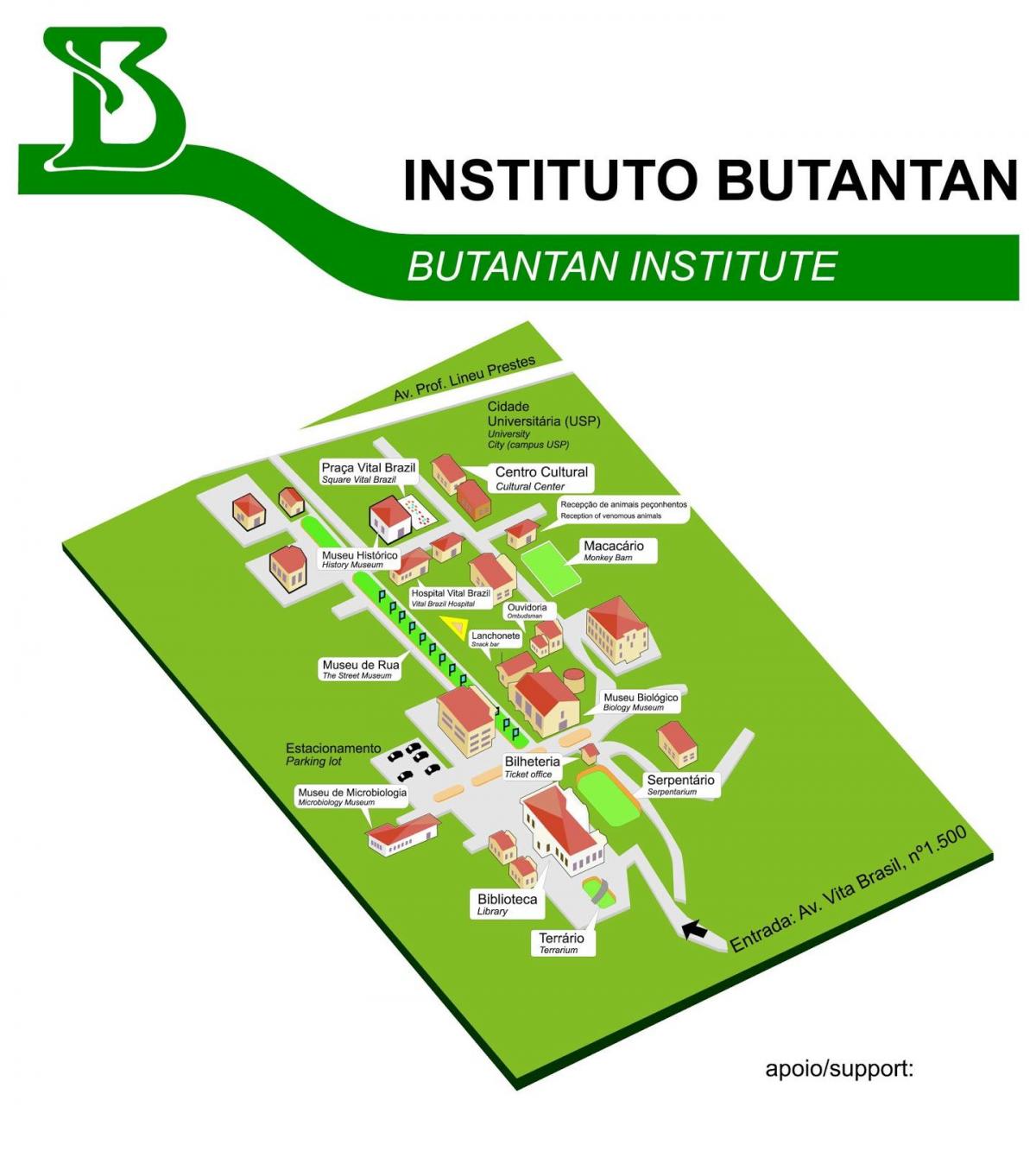 Mapa ng institute Butantan