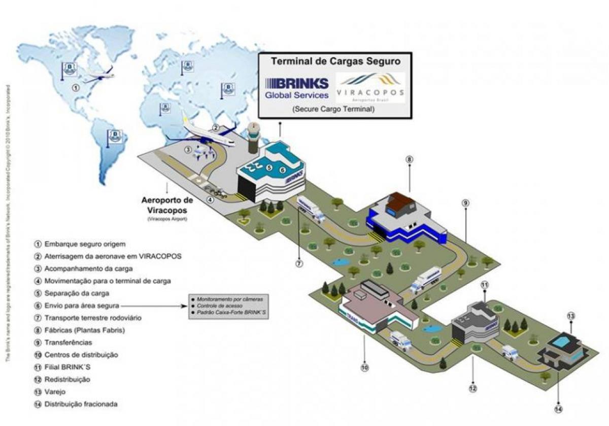 Mapa ng international airport Viracopos - Terminal mataas na seguridad