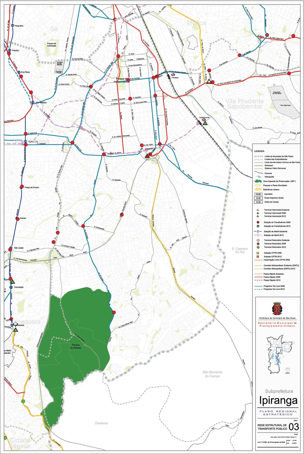Mapa ng Ipiranga São Paulo - Pampublikong transports