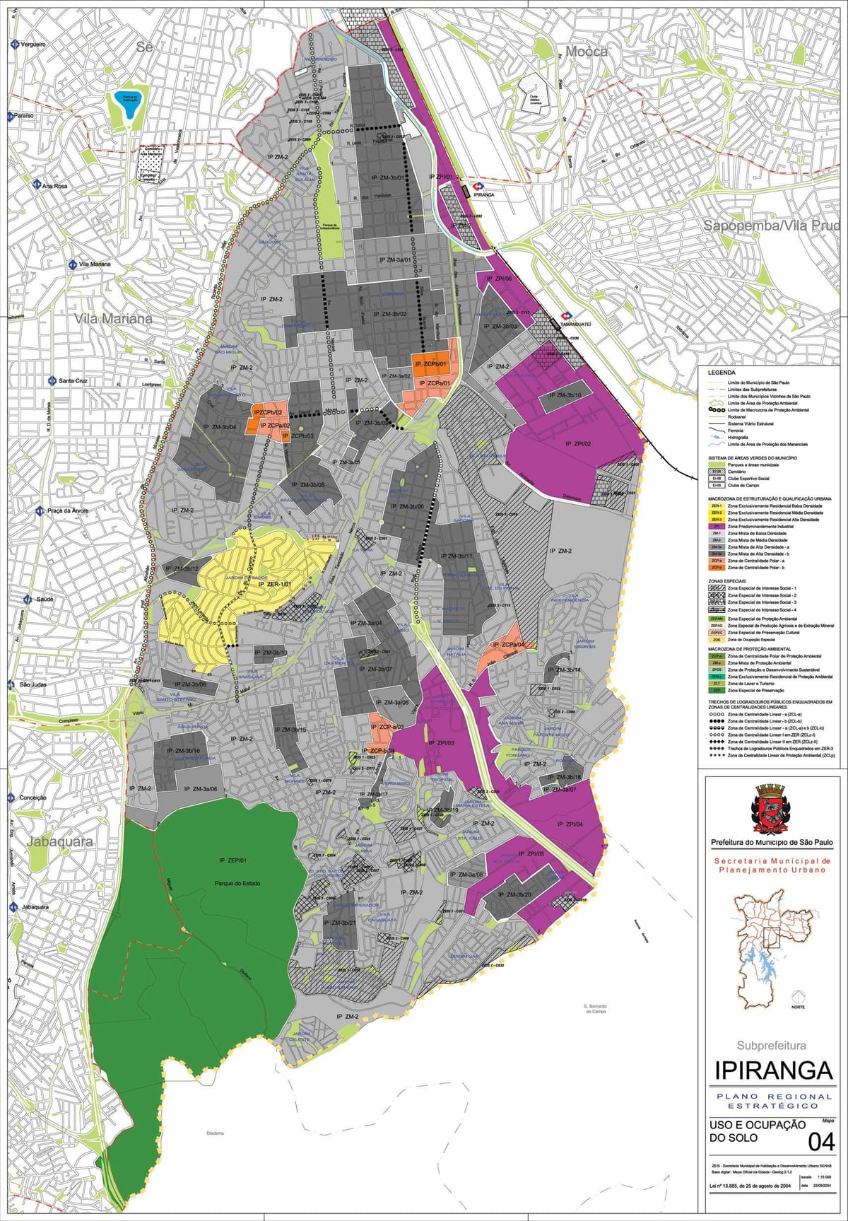 Mapa ng Ipiranga São Paulo - Okupasyon ng lupa