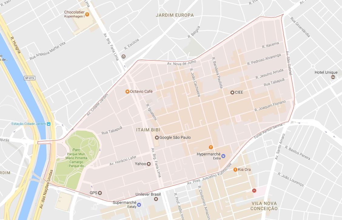 Mapa ng Itaim Bibi São Paulo