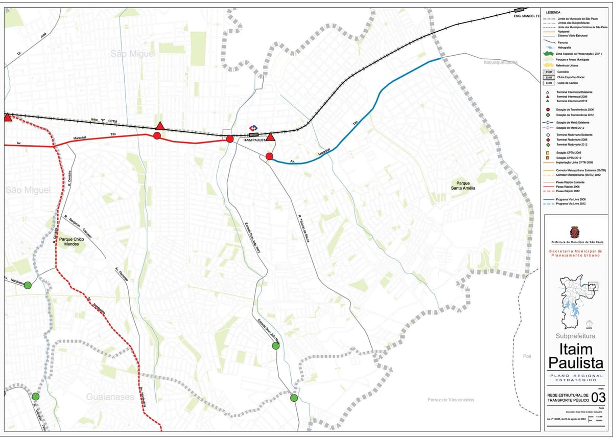 Mapa ng Itaim Paulista - Vila Curuçá São Paulo - Pampublikong transports