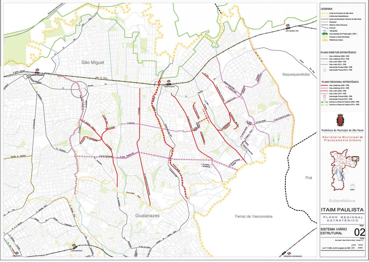 Mapa ng Itaim Paulista - Vila Curuçá São Paulo - Kalsada