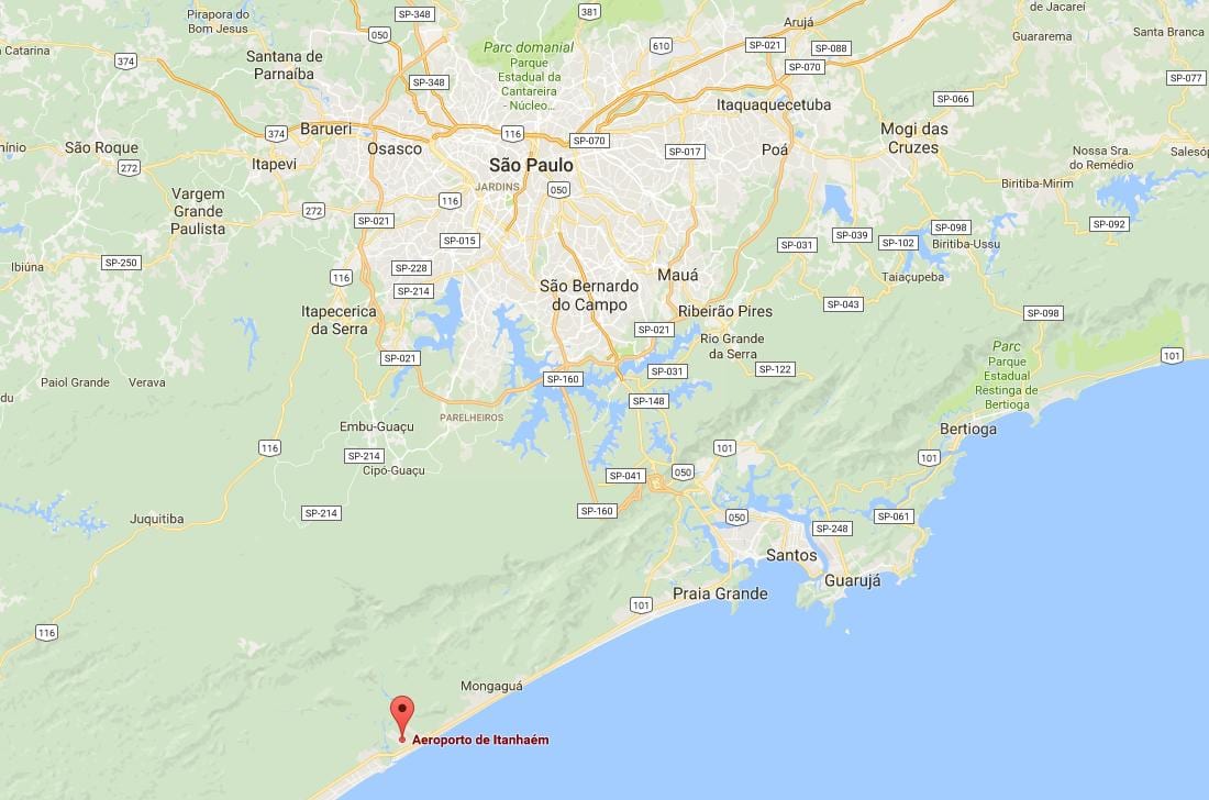 Mapa ng Itanhaém airport