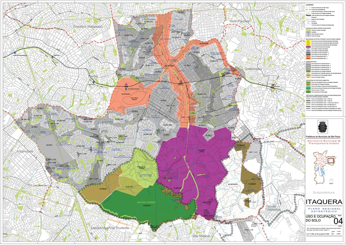 Mapa ng Itaquera São Paulo - Okupasyon ng lupa