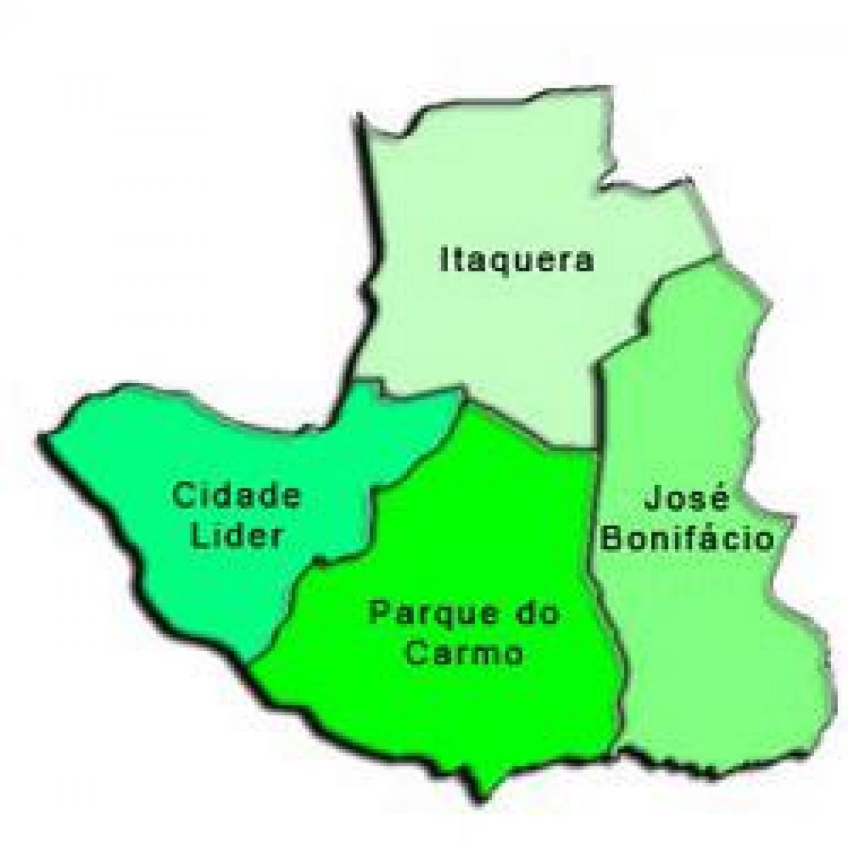 Mapa ng Itaquera sub-prefecture