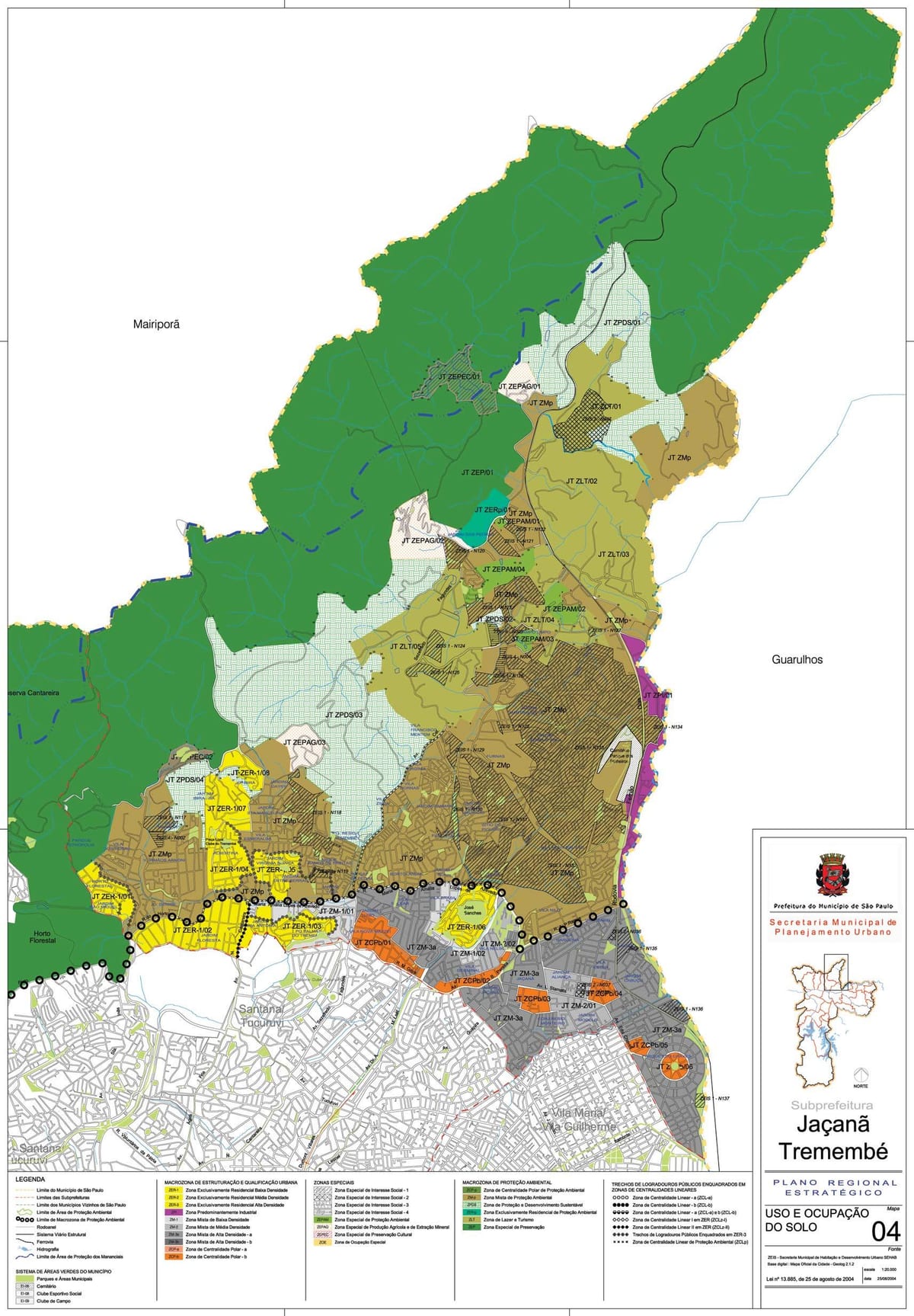 Mapa ng Jaçanã-Tremembé São Paulo - Okupasyon ng lupa