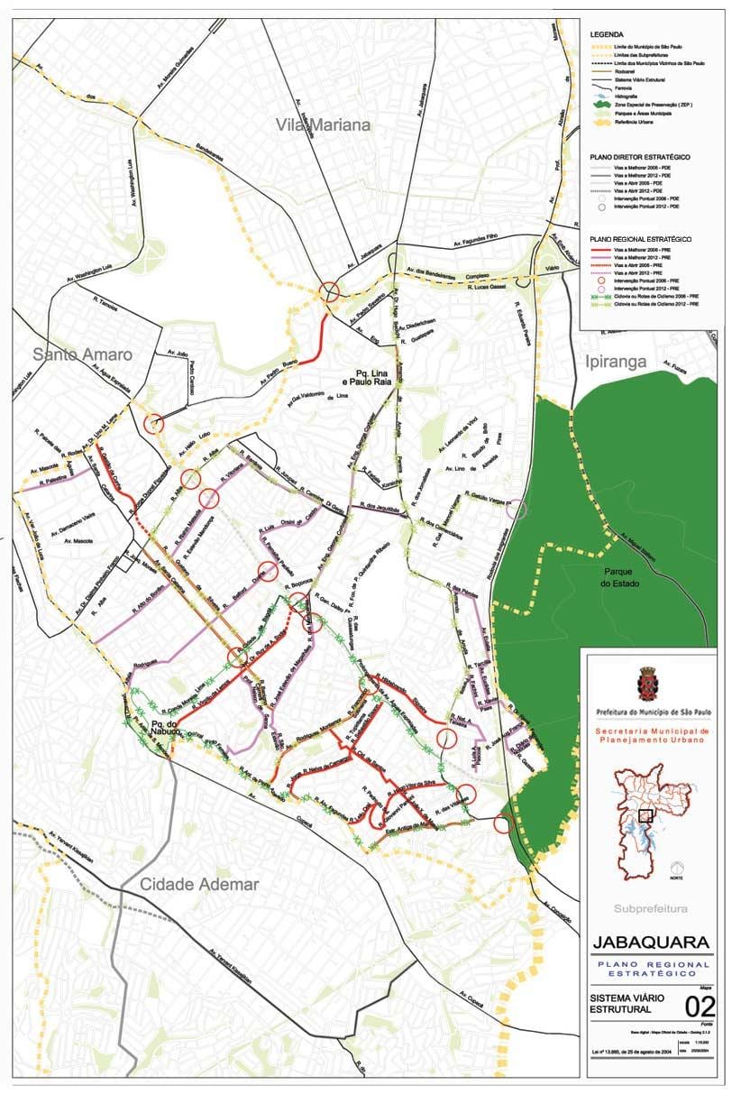 Mapa ng Jabaquara São Paulo - Kalsada