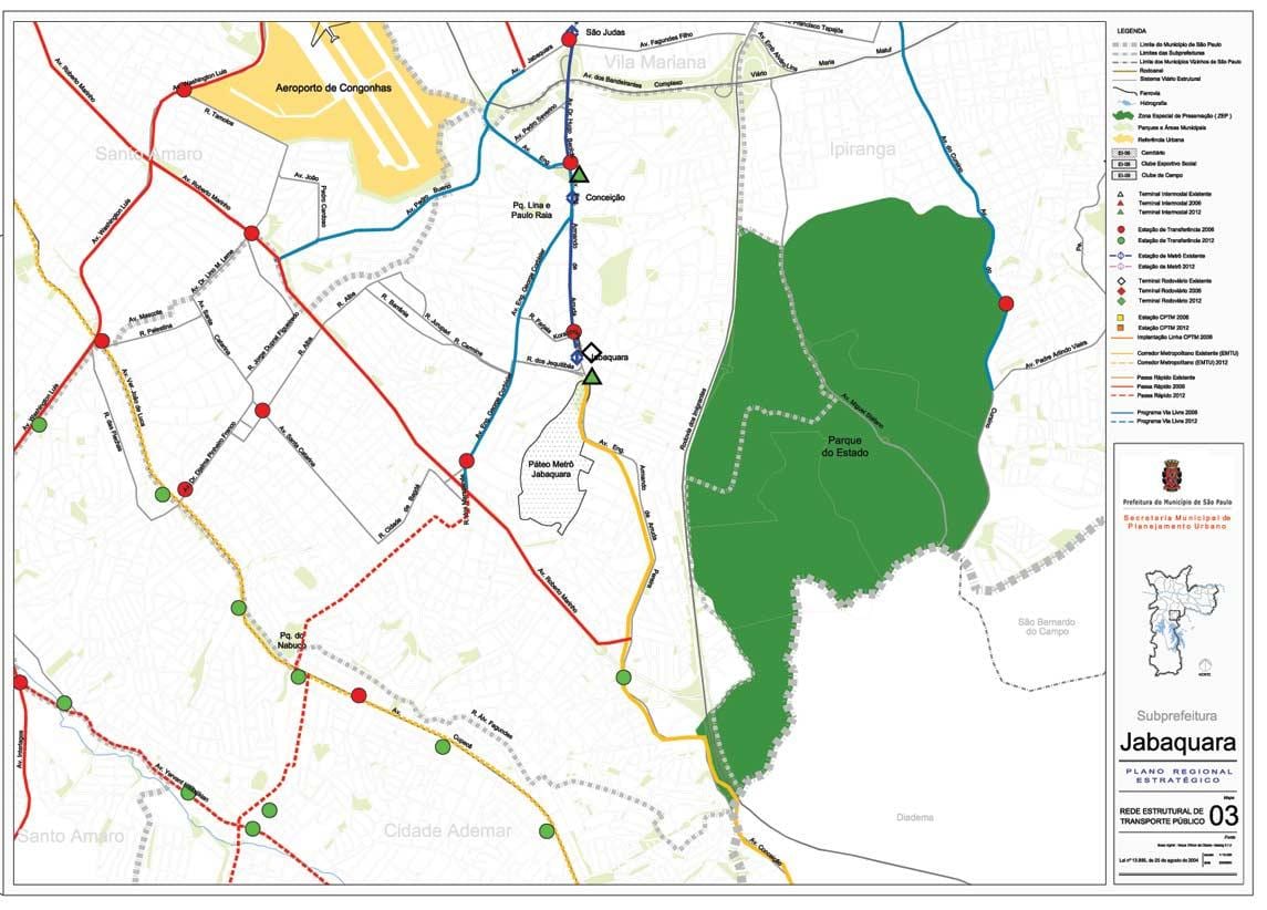 Mapa ng Jabaquara São Paulo - Pampublikong transports