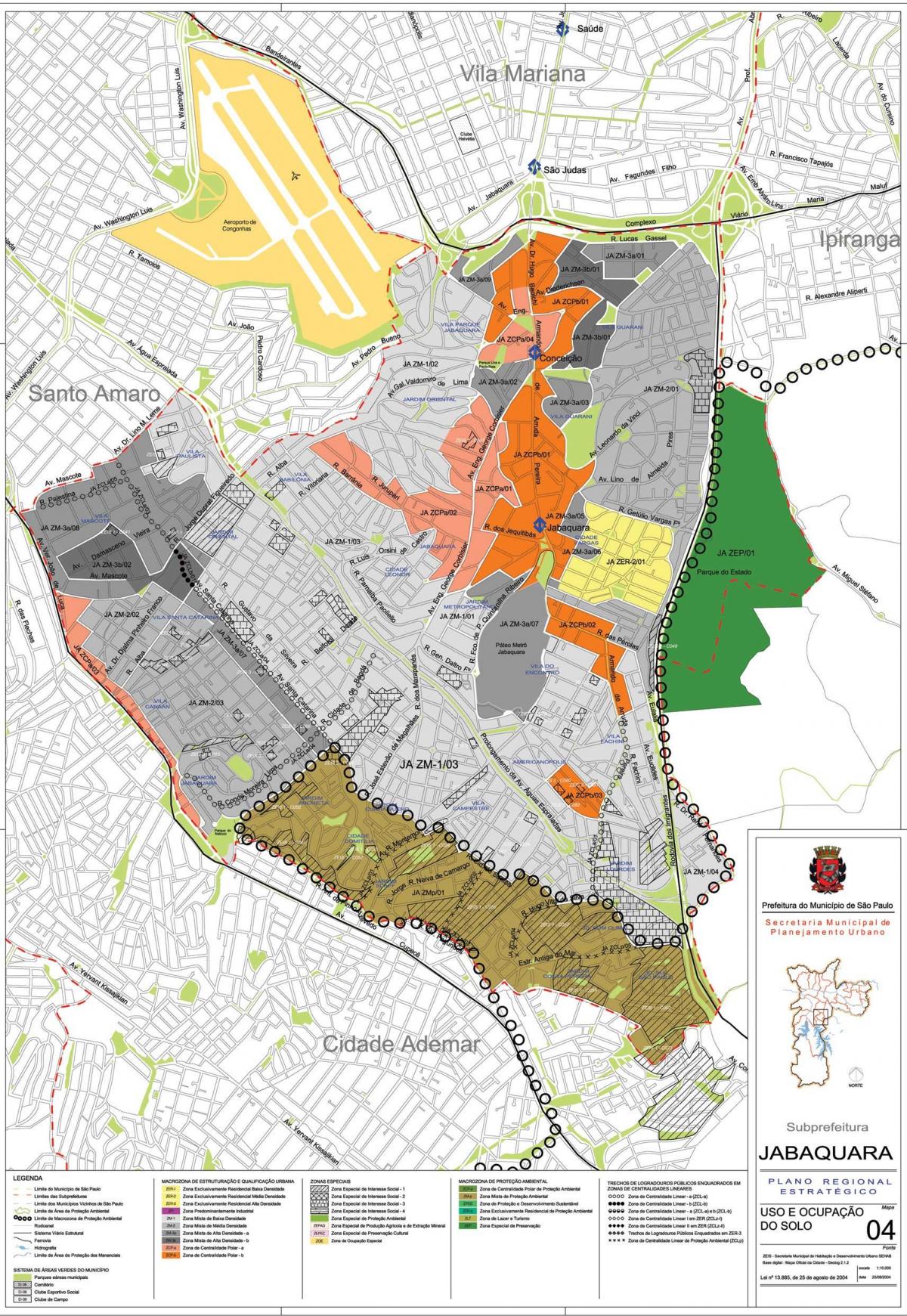 Mapa ng Jabaquara São Paulo - Okupasyon ng lupa