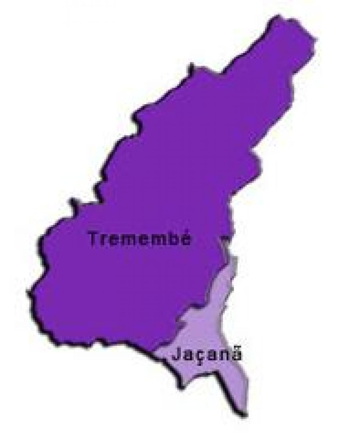 Mapa ng Jaçanã-Tremembé sub-prefecture