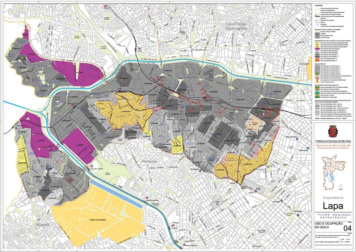 Mapa ng Lapa São Paulo - Okupasyon ng lupa