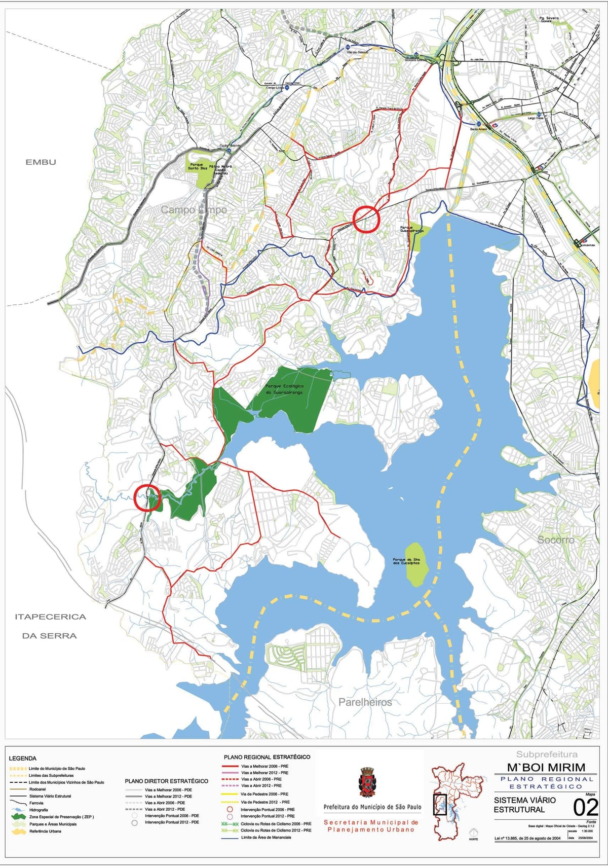 Mapa ng M'Boi Mirim São Paulo - Kalsada