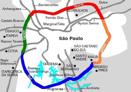 Mapa ng Mário Covas highway - SP 21