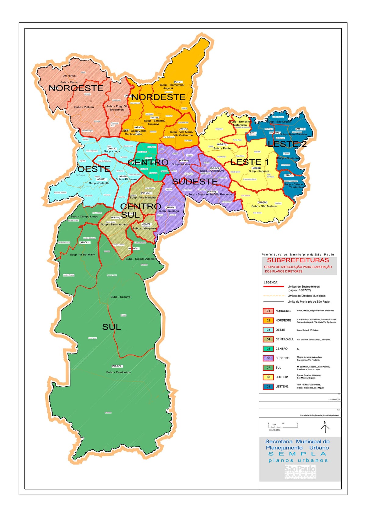 Mapa ng rehiyon ng São Paulo