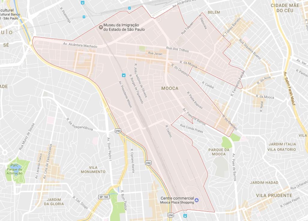 Mapa ng Mooca São Paulo