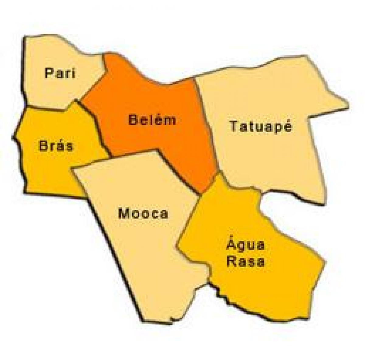 Mapa ng Mooca sub-prefecture