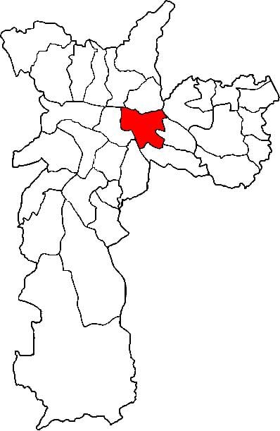 Mapa ng Mooca sub-prefecture São Paulo