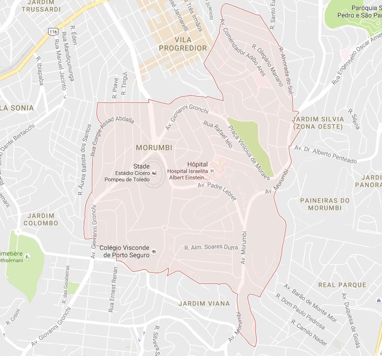Mapa ng Morumbi São Paulo