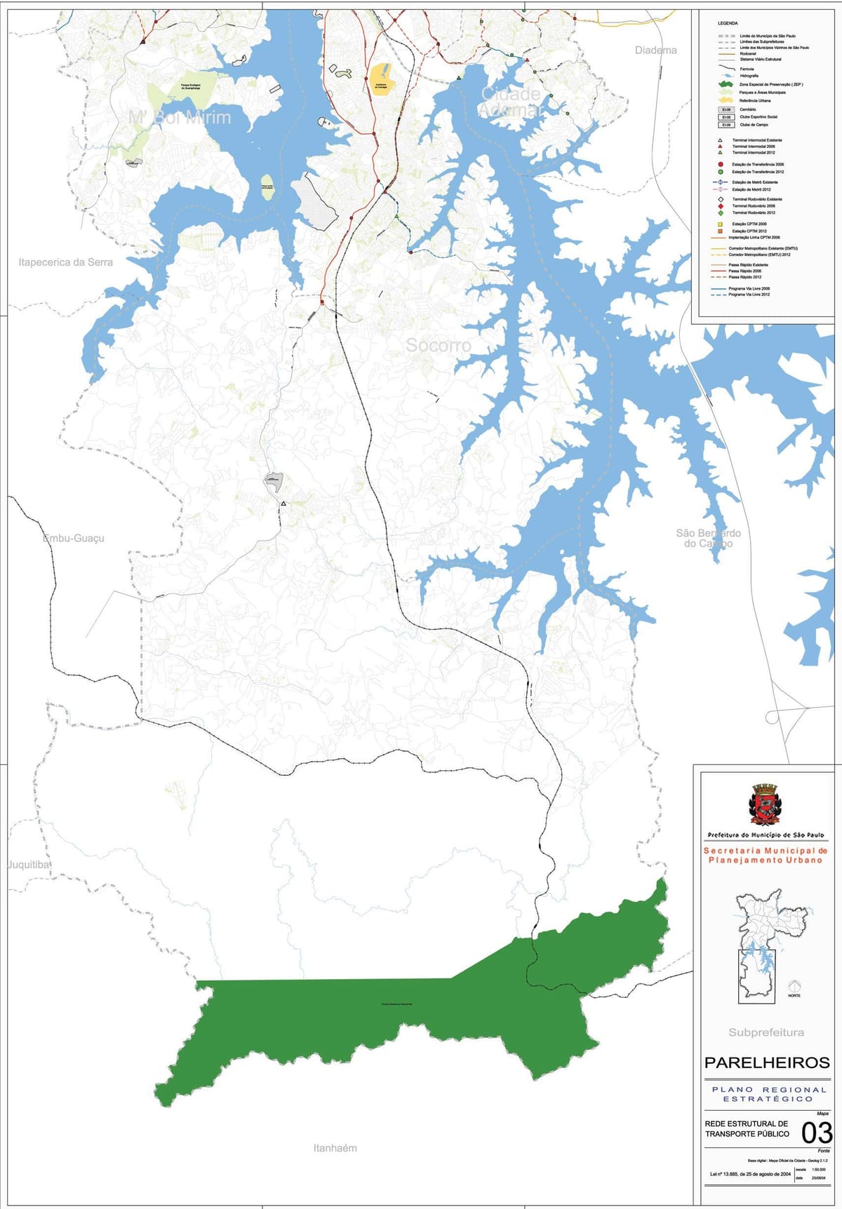 Mapa ng Parelheiros São Paulo - Pampublikong transports