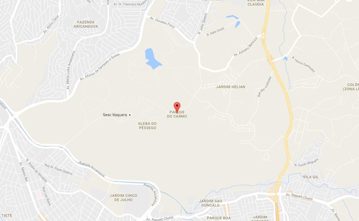 Mapa ng Parque gawin Carmo São Paulo