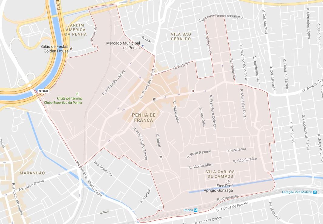 Mapa ng Penha São Paulo